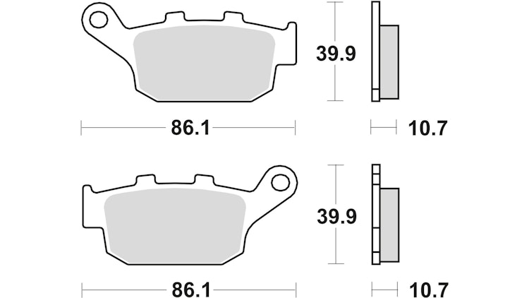 TRW Bremsbelag Typ SRM Sintermetall mit ABE, Bremsbelag "MCB 585" Satz