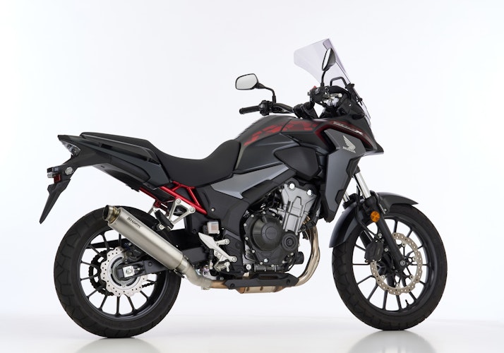 SHARK SLIP-ON Titan silber SRC 4 für HONDA CB500F,CB500X,CBR500R EURO4 EURO5 