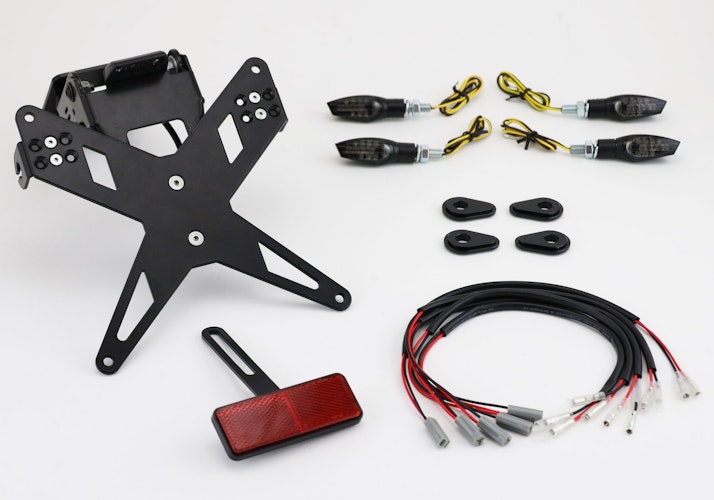 PROTECH X-SHAPE Kennzeichenhalter Komplett-Set mit 4x LED-Blinker RC-20