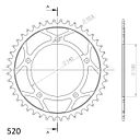 Vorschaubild Supersprox Alu-Kettenrad 520 44Z (Schwarz)