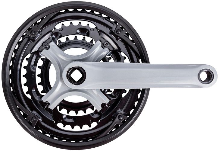 Messingschlager Kettenradgarnitur 28/38/48 Zähne 170 mm schwarz,silber