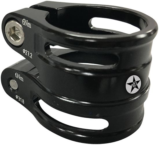 Brave Sattelklemmschelle 31,8 mm auf 27,2 mm schwarz