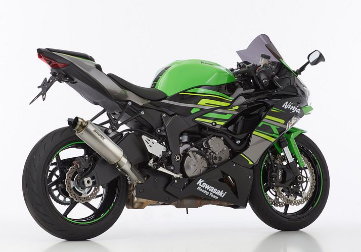 Shark Performance SLIP-ON Titan silber SRC 4 für KAWASAKI ZX-6R EURO4  