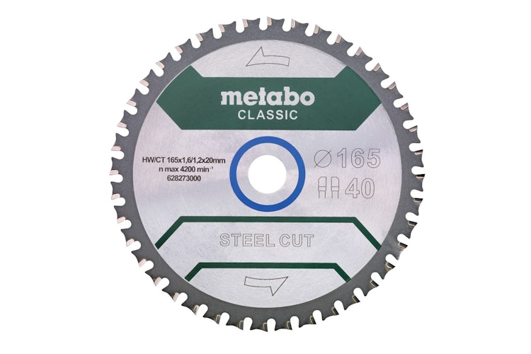 Metabo Sägeblatt "steel cut - classic"165x1,6/1,2x20 Z40 FZFA/FZFA 4°