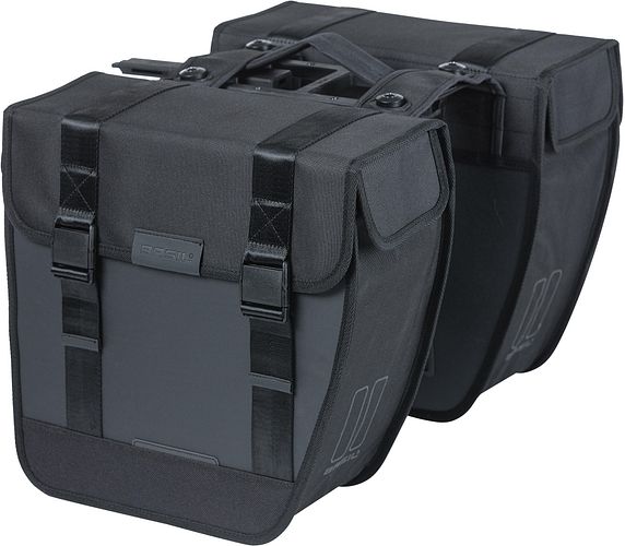 Basil Tour Doppeltasche schwarz 28 l MIK 2.0