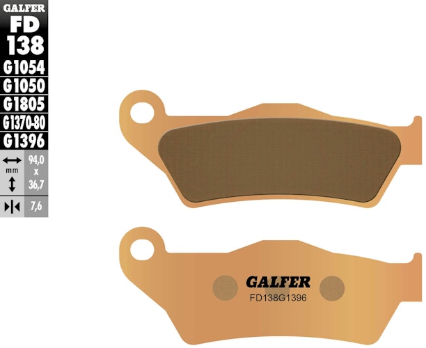 Galfer Bremsbelag G1396 - Sintermetall Offroad, Bremsbelag "FD138" Satz
