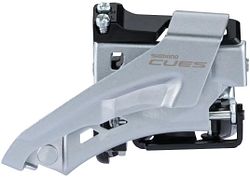 Shimano Umwerfer CUES FD-U4000 silber mit Schelle 34, 9 mm, mit Adapter auf 31