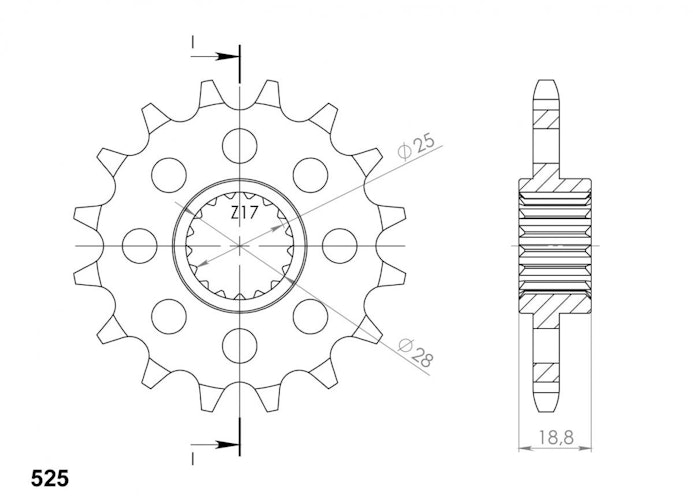 Supersprox Ritzel 525 17Z