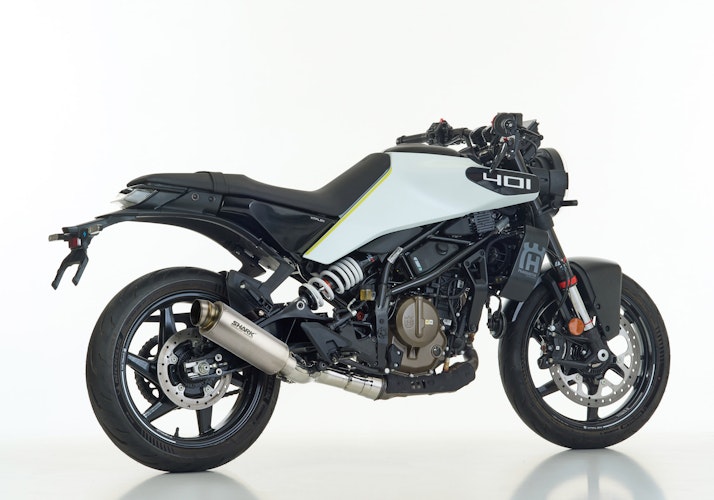 Shark Performance SLIP-ON Titan silber SRC 4 für HUSQVARNA Svartpilen 401,Vitpilen 401,KTM 390 Duke EURO5+  