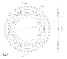 Supersprox Stealth-Kettenrad 525 45Z (Orange)