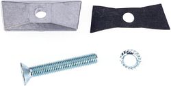 Hebie Adapterplatte Zweibeinständer silber mit langer Schraube M10 x 65 mm