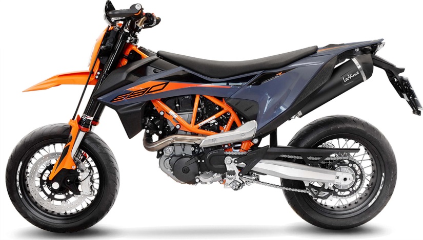 LeoVince SLIP-ON Edelstahl SBK NERO für KTM 690 SMC R / ENDURO / GAS GAS ES/SM 700 mit Katalysator