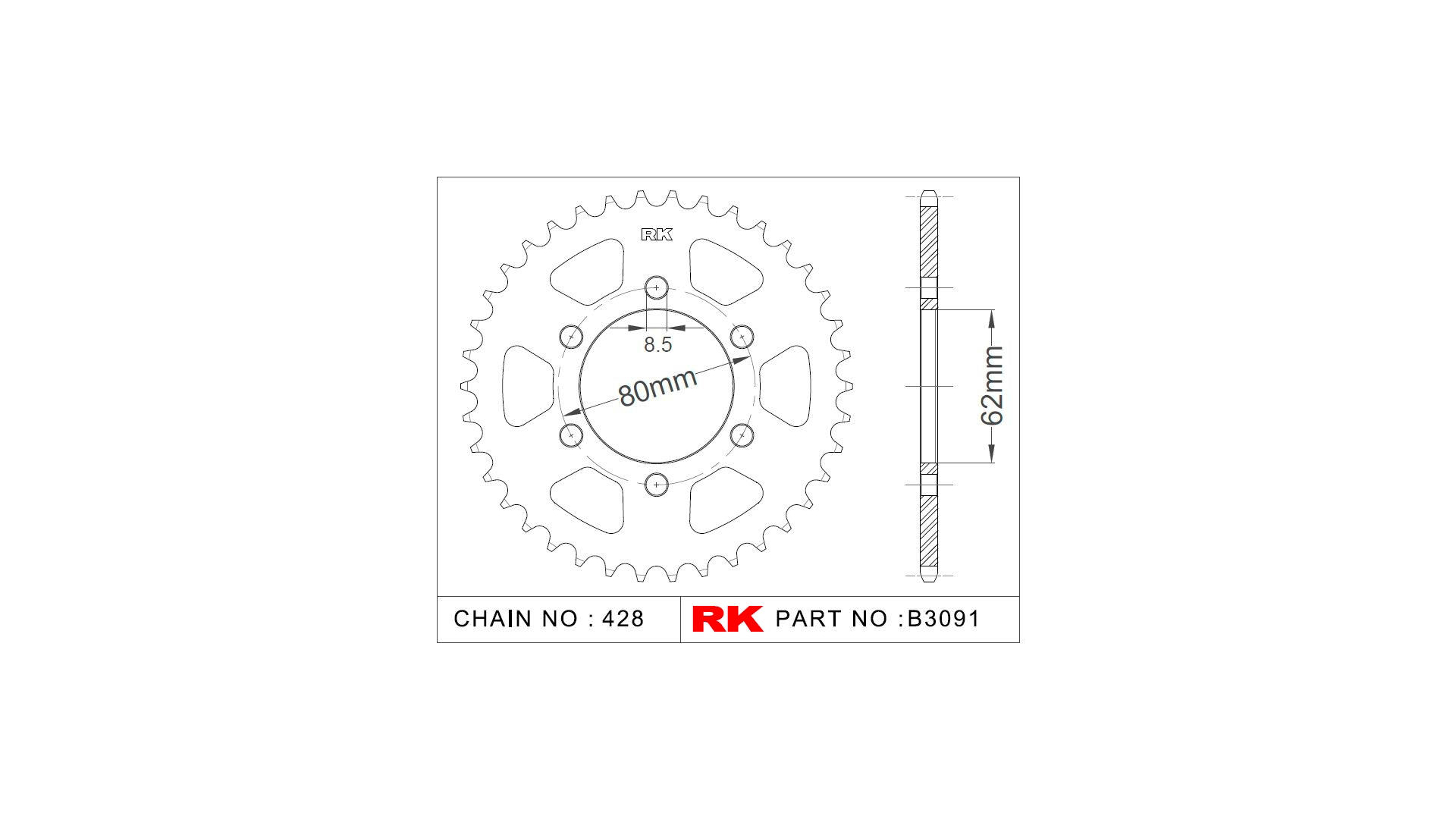 RK Kettenrad 3091 51 Zähne