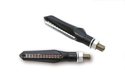 HIGHSIDER smart Run LED Sequenz-Blinker Gehäuse Schwarz / Linse Rauchgrau (Paar), Vorn & Hinten