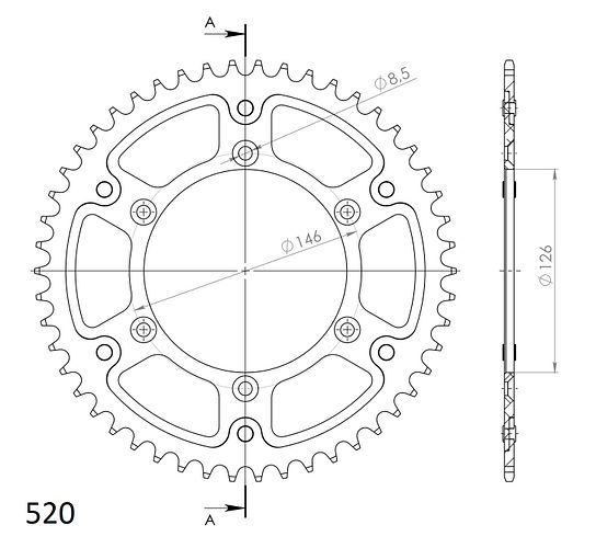 Supersprox Stealth-Kettenrad 520 51Z (Gold)