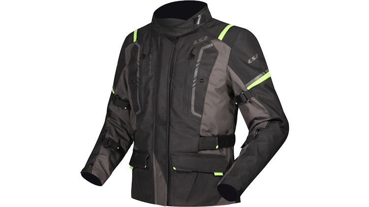 LS2 Narvik Jacke Schwarz / Grau / Neongelb Damen Gr.xl