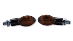 HIGHSIDER smart Cateye Glühlampen Mini-Blinker Gehäuse Schwarz / Linse Rauchgrau (Paar), Vorn & Hinten