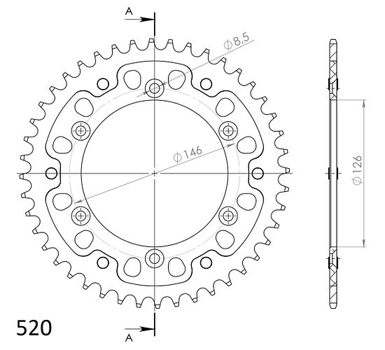 Supersprox Stealth-Kettenrad 520 43Z (Gold)
