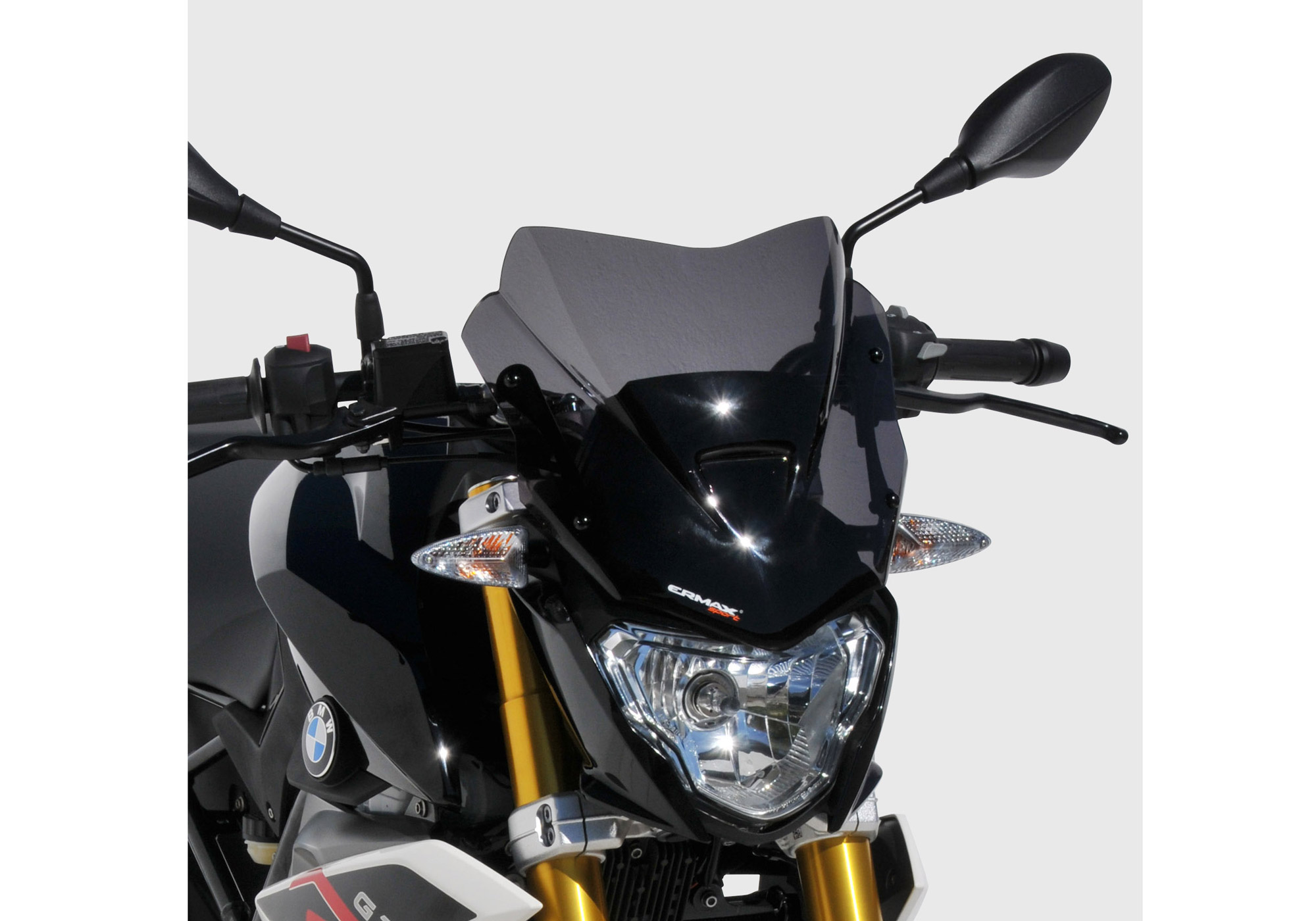 ERMAX Naked-Bike-Scheibe Acrylic durchsichtig Schwarz getönt für BMW G 310 R