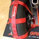 Renngrib Motorrad Hinterrad Abspanngurt, Zurrgurt, Spanngurt - Rot