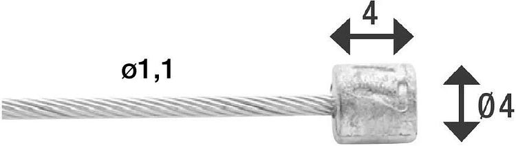 Elvedes Schaltzug 49 strands 2250 mm grau
