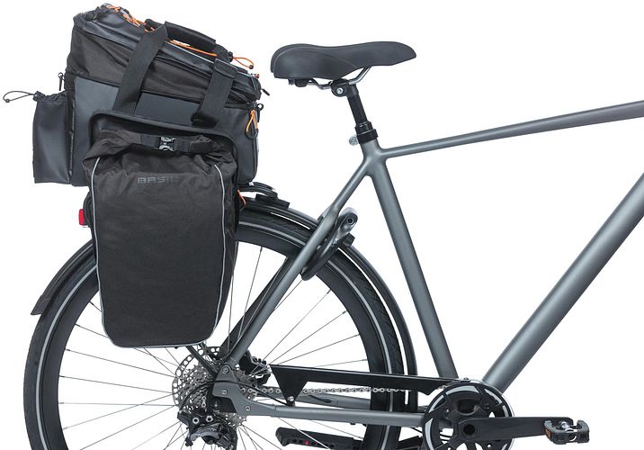 Basil Gepäckträgertasche Miles XL Pro schwarz black orange