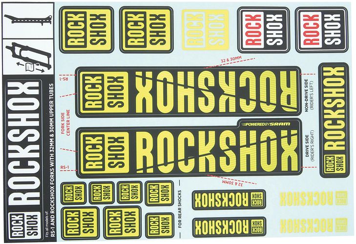 RockShox Dekor Set Ø 30/32 mm gelb