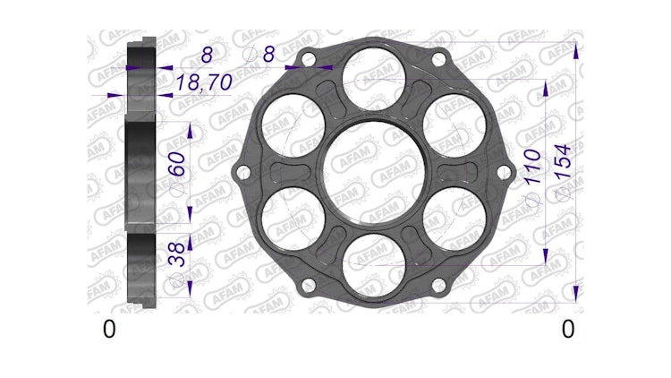 Afam Kettenradträger PCD