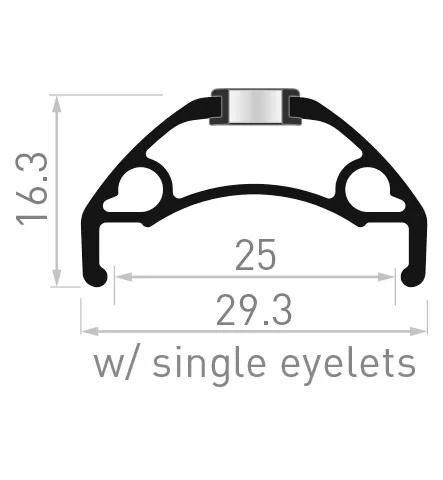 CONTEC Felge Xeta 27,5 Zoll schwarz außen 570 mm ERD (inkl. Speichenlöcher gemesse