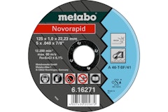 Metabo Novorapid 125 x 1,0 x 22,23 mmInoxTrennscheibegerade Ausführung Metabo Novorapid 125 x 1,0 x 22,23 mmInoxTrennscheibegerade AusführungZubehörbild