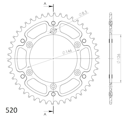 Supersprox Stealth-Kettenrad 520 47Z (Gold)