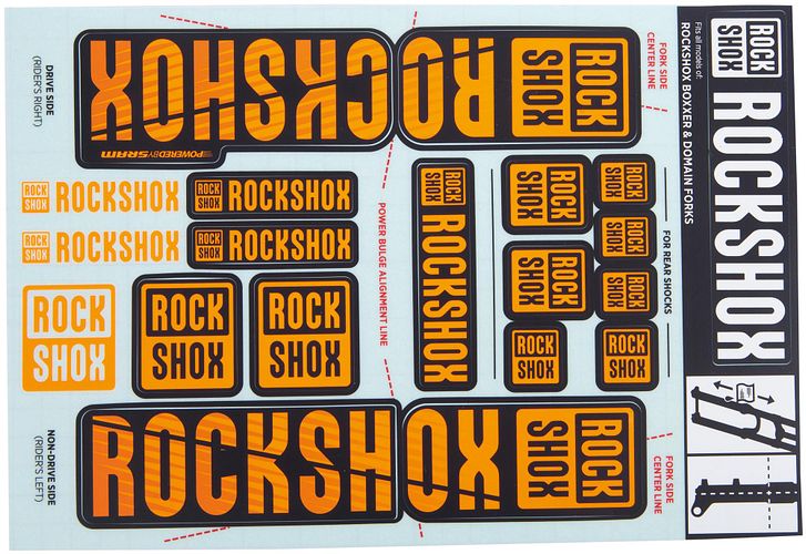 RockShox Dekor Set für Dual Crown Federgabel 35 mm schwarz,orange