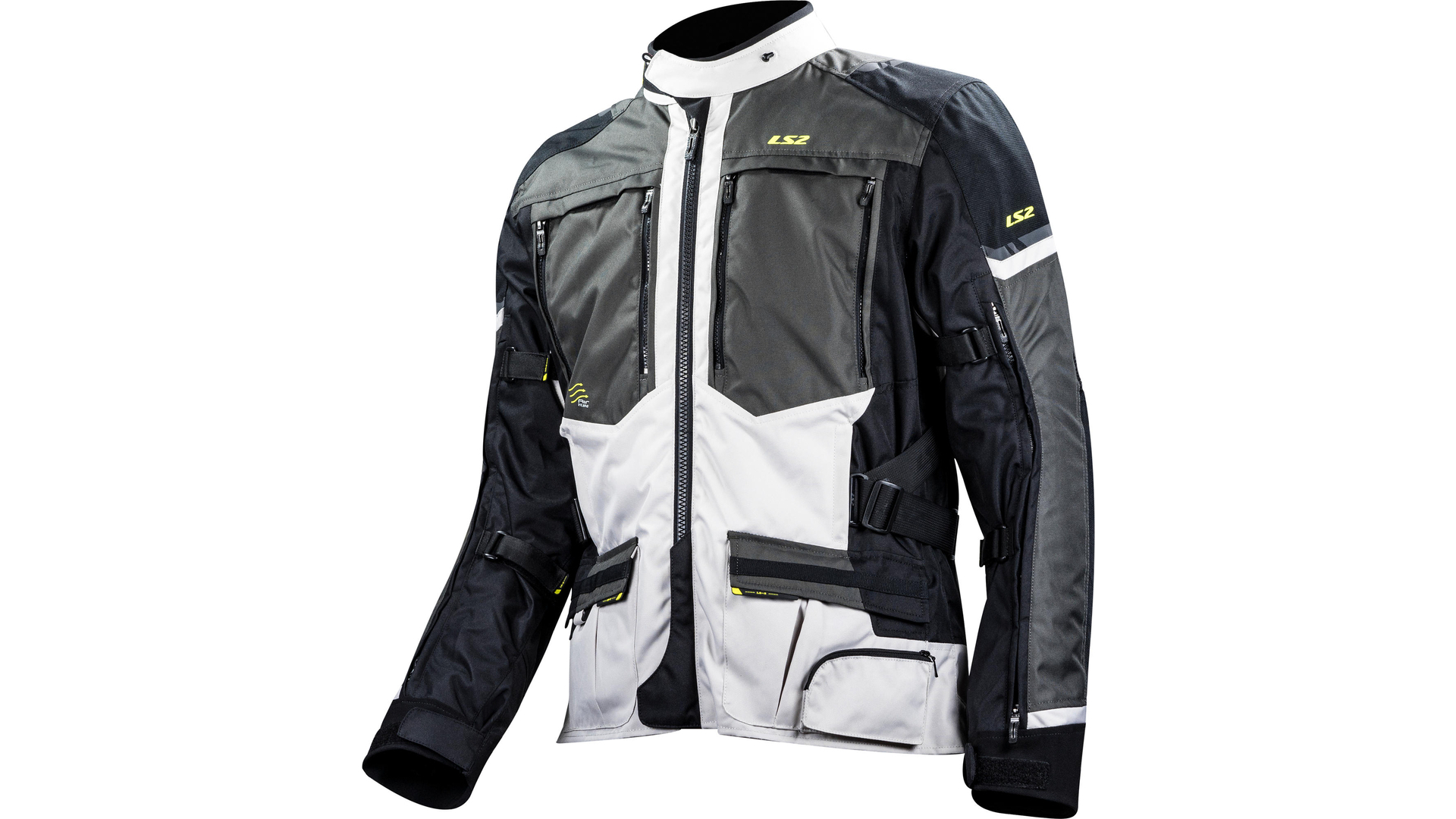 LS2 Norway Jacke Schwarz / Grau / Hellgrau / Gelb Herren Gr.xl