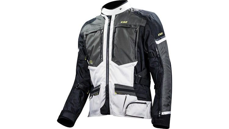 LS2 Norway Jacke Schwarz / Grau / Hellgrau / Gelb Herren Gr.xxl